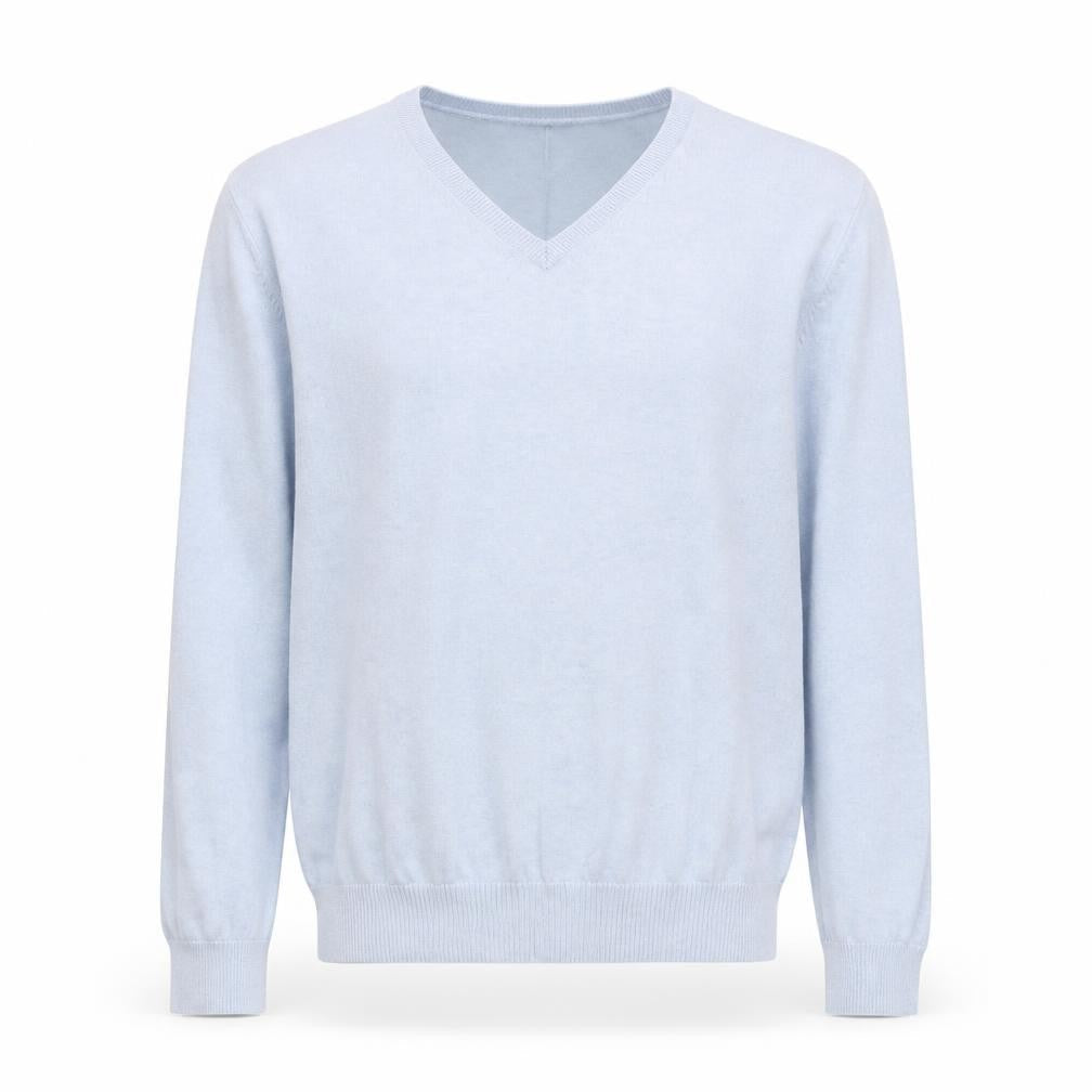 NEXT Mens Blue V-Neck Cotton Pullover Jumper Size S Long Sleeve