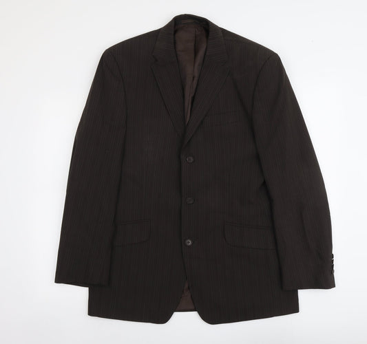 NEXT Mens Brown Striped Wool Jacket Suit Jacket Size M Regular