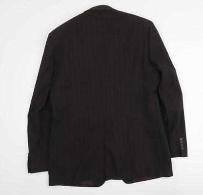 Next Mens Brown Striped Wool Jacket Suit Jacket Size M Regular
