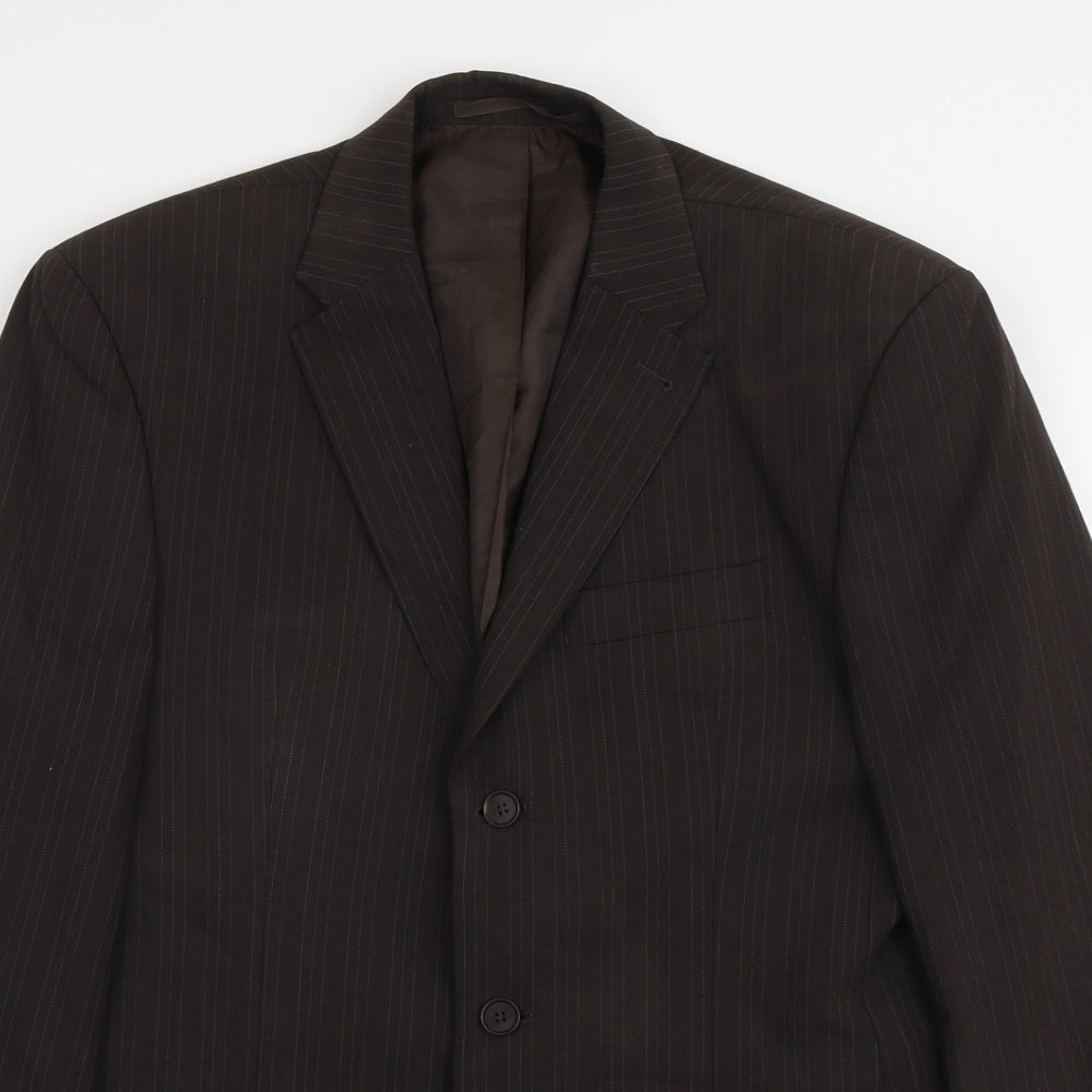 NEXT Mens Brown Striped Wool Jacket Suit Jacket Size M Regular