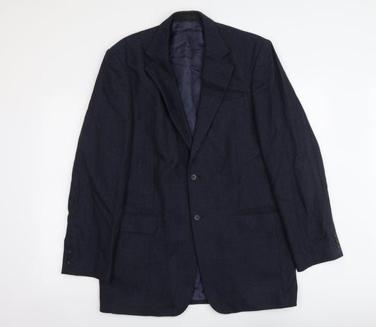 Marks and Spencer Mens Blue Wool Jacket Suit Jacket Size L Regular