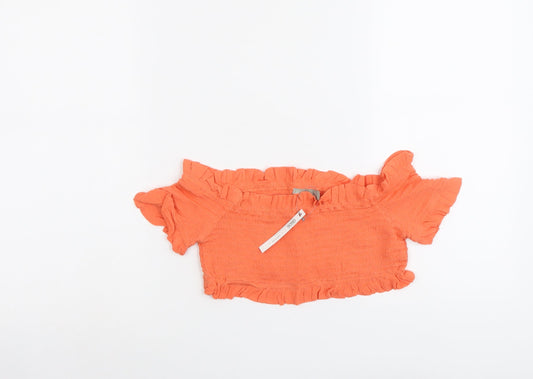 ASOS Womens Orange Viscose Cropped Tank Size 8 Off the Shoulder