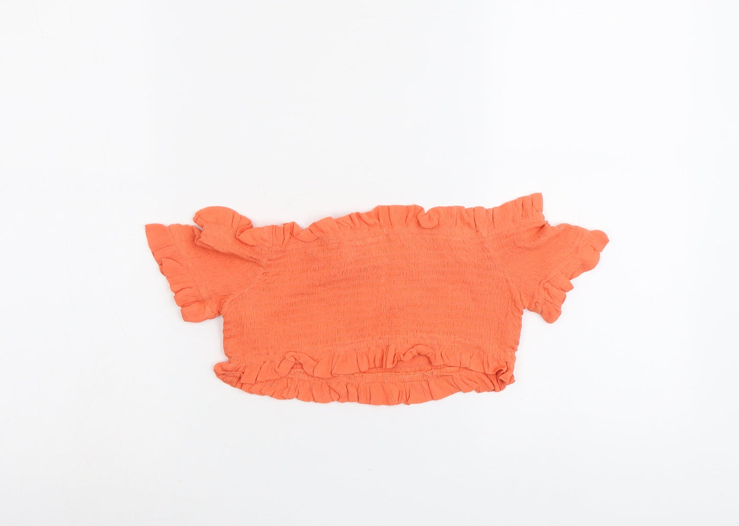 ASOS Womens Orange Viscose Cropped Tank Size 8 Off the Shoulder