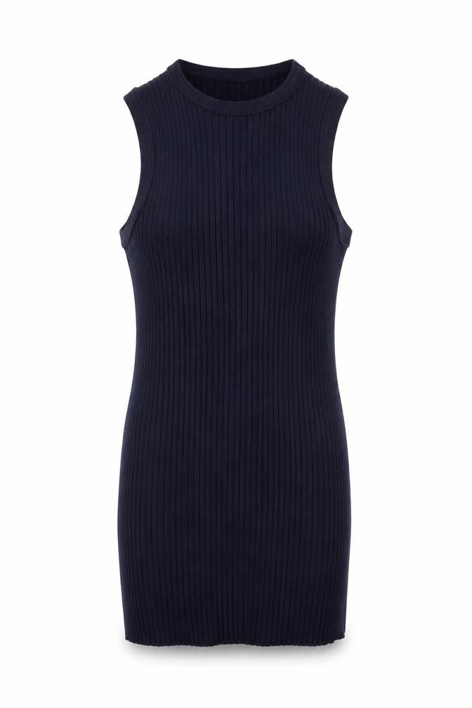Warehouse Womens Blue Polyamide Basic Tank Size 12 Round Neck
