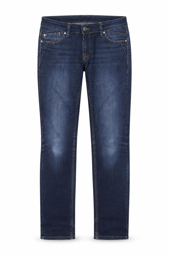 RESERVED Womens Blue Cotton Straight Jeans Size 29 in L32 in Regular Button