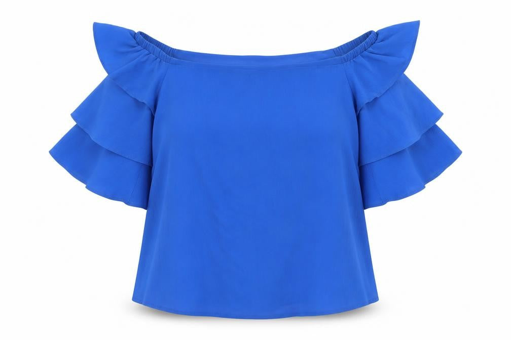 New Look Womens Blue Polyester Basic Blouse Size 12 Boat Neck