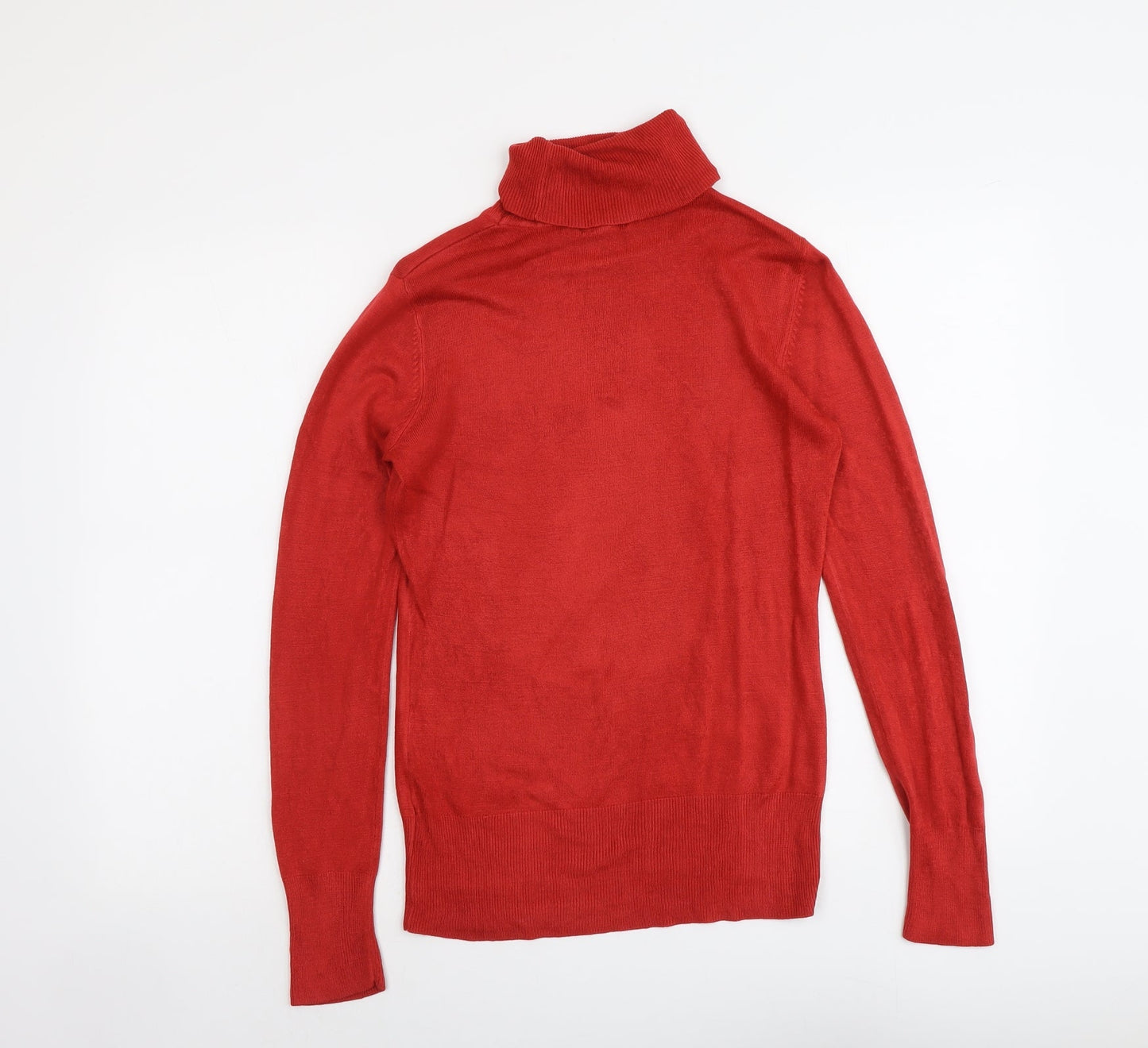 NEXT Womens Red Roll Neck Acrylic Pullover Jumper Size 10 - Penguin