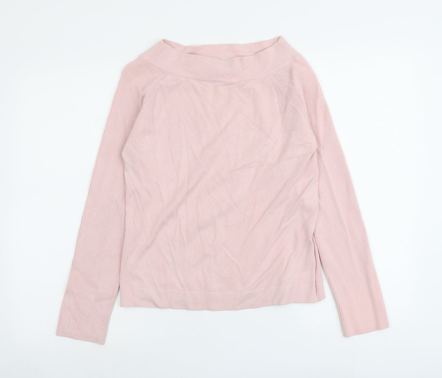 Kaliko Womens Pink Round Neck Viscose Pullover Jumper Size 14