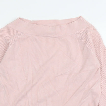 Kaliko Womens Pink Round Neck Viscose Pullover Jumper Size 14