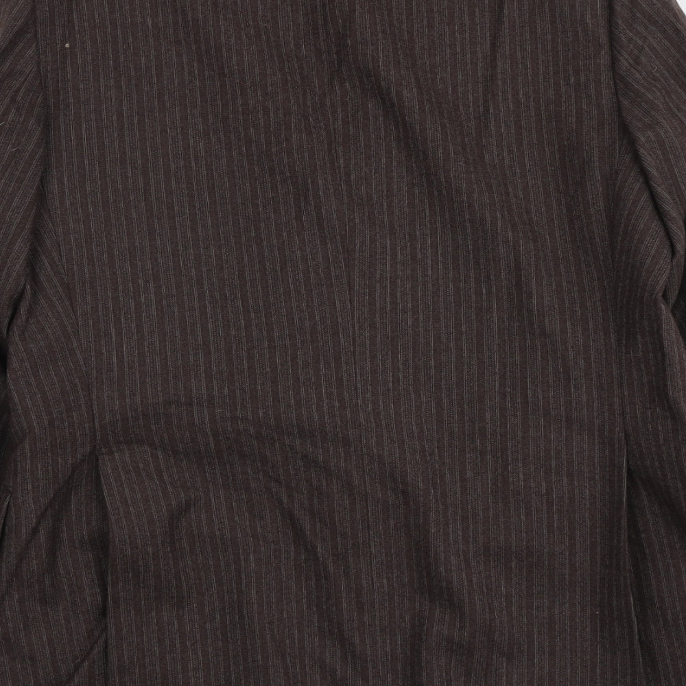 Marks and Spencer Mens Brown Striped Wool Jacket Suit Jacket Size L Regular