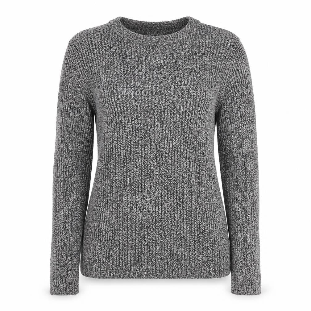 H&M Womens Grey Round Neck Cotton Pullover Jumper Size S