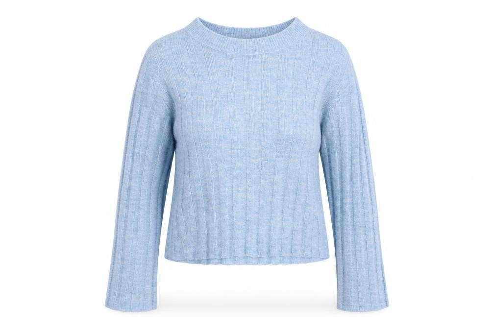 H&M Womens Blue Round Neck Acrylic Pullover Jumper Size S
