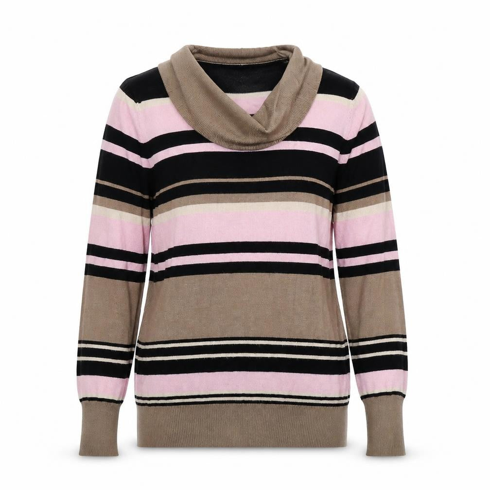 Marks & Spencer Womens Multicoloured Round Neck Striped Viscose Pullover Jumper Size 12