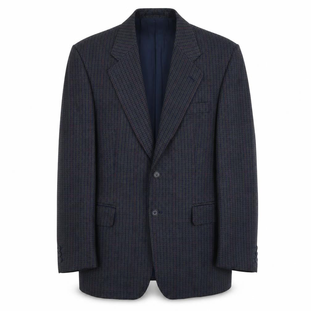 Lee Greenwood Mens Blue Geometric Wool Jacket Suit Jacket Size M Regular