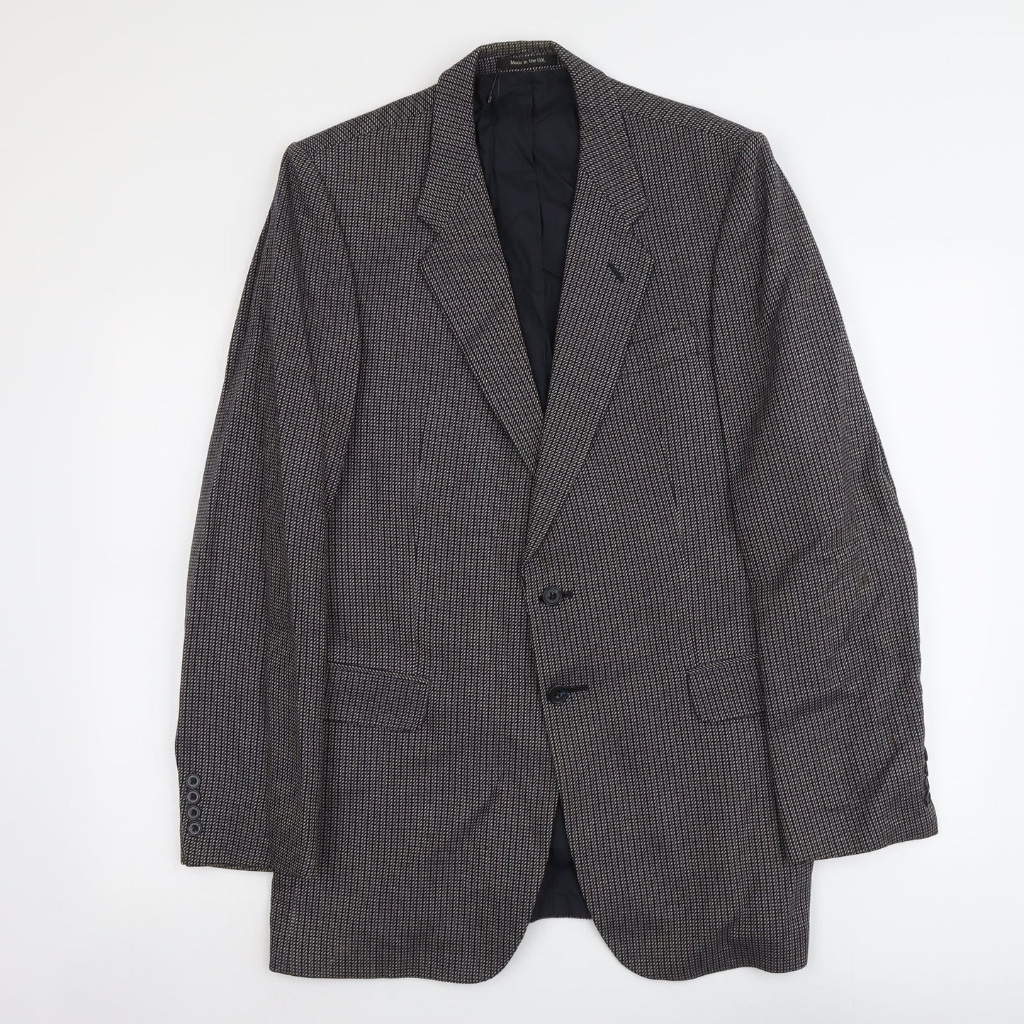 Marks and Spencer Mens Grey Geometric Wool Jacket Suit Jacket Size M Regular