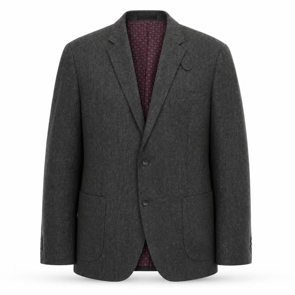 Boston Crew Mens Grey Polyester Jacket Blazer Size XL Regular