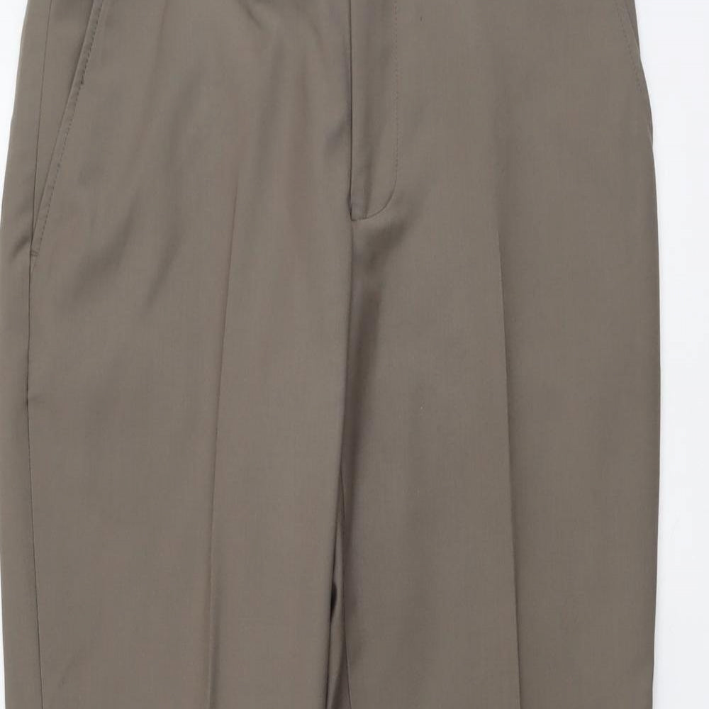 NEXT Womens Brown Polyester Chino Trousers Size 32 L29 in Regular Button