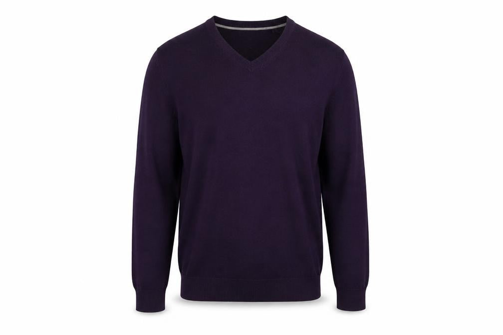 Burton Mens Purple V-Neck Cotton Pullover Jumper Size S Long Sleeve