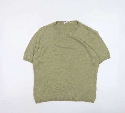 Marks and Spencer Womens Green Round Neck Acrylic Pullover Jumper Size 16