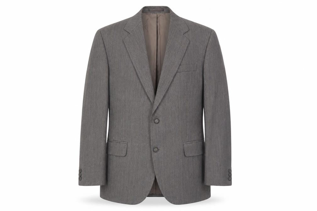 Marks & Spencer Mens Grey Striped Polyester Jacket Suit Jacket Size 40 Regular