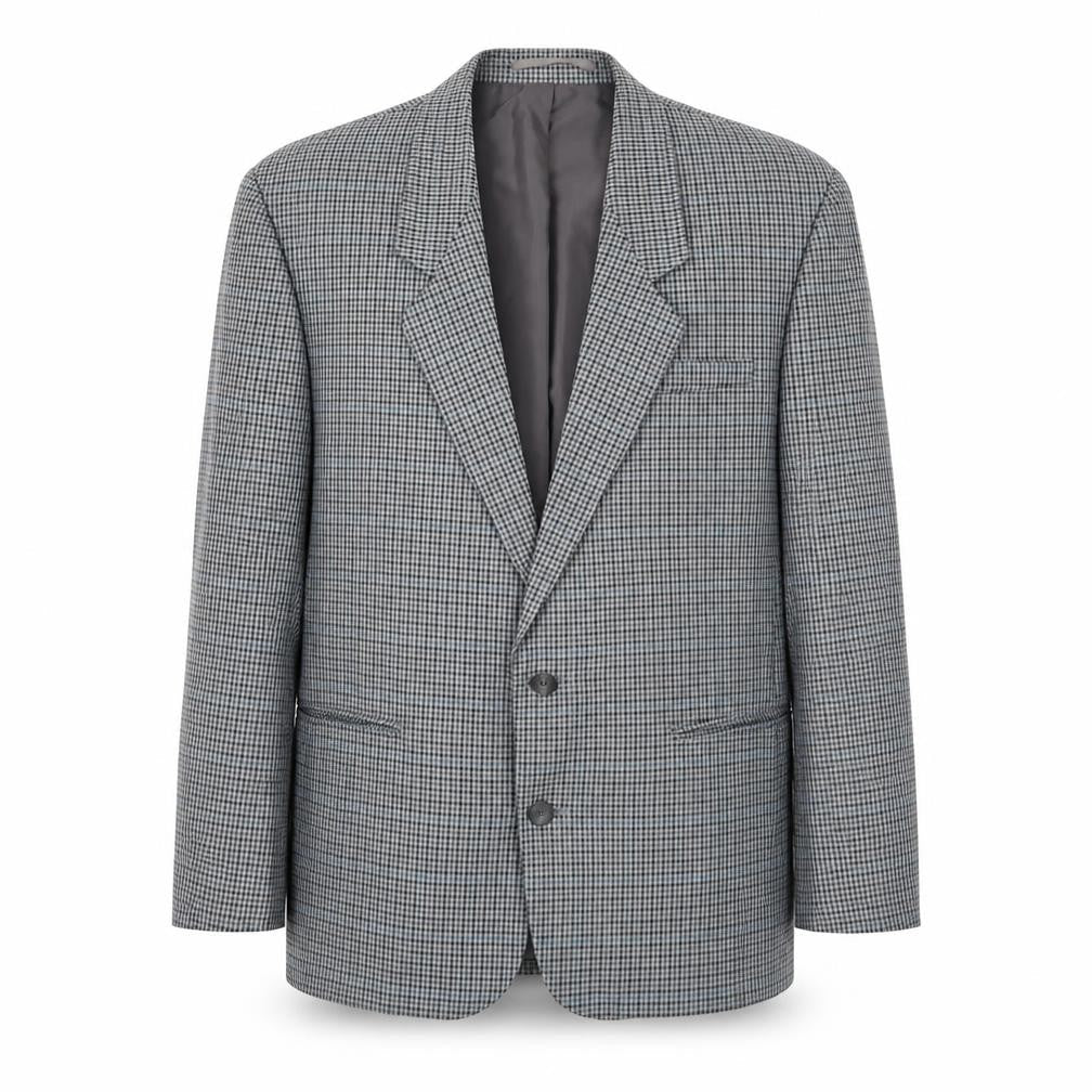 I.D. Mens Grey Geometric Polyester Jacket Blazer Size 40 Regular
