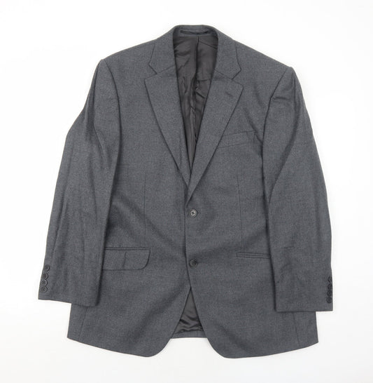 Hugo James Mens Grey Wool Jacket Suit Jacket Size 40 Regular