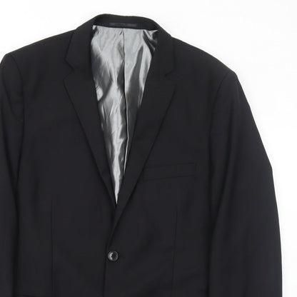 Goodsouls Mens Black Polyester Jacket Suit Jacket Size 40 Regular