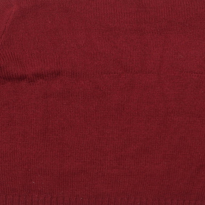 H&M Womens Red Round Neck Acrylic Pullover Jumper Size L