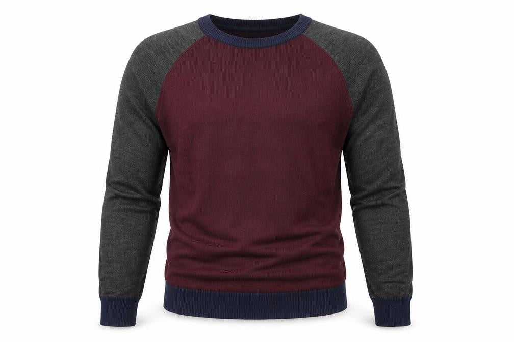 New Look Mens Purple Round Neck Acrylic Pullover Jumper Size S Long Sleeve
