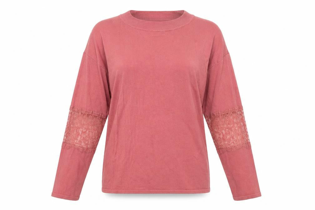 NEXT Womens Pink Round Neck Cotton Pullover Jumper Size 16