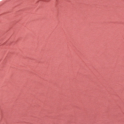 Next Womens Pink Round Neck Cotton Pullover Jumper Size 16
