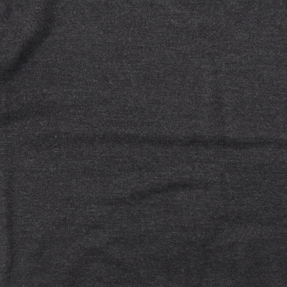 Easy Mens Grey V-Neck Acrylic Pullover Jumper Size L Long Sleeve