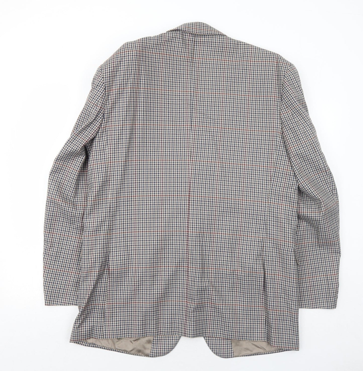 Berkertex Mens Grey Geometric Wool Jacket Suit Jacket Size 42 Regular