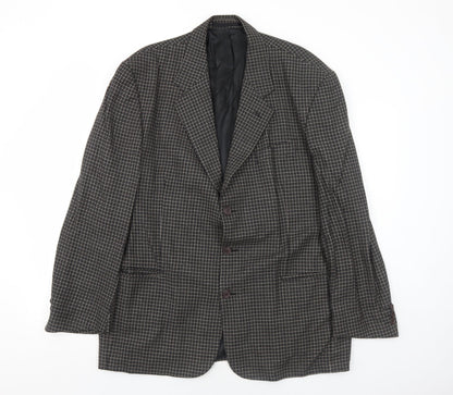 Next Mens Black Geometric Wool Jacket Suit Jacket Size 44 Regular