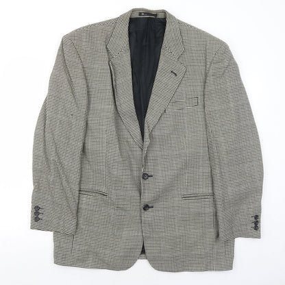 BHS Mens Ivory Geometric Wool Jacket Suit Jacket Size 42 Regular