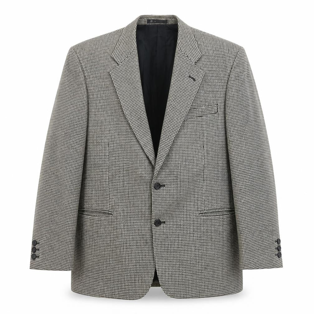 BHS Mens Ivory Geometric Wool Jacket Suit Jacket Size 42 Regular