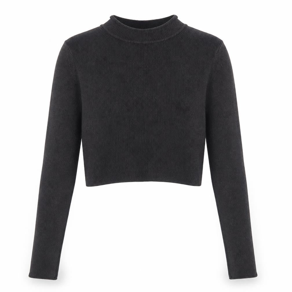 Select Womens Grey Mock Neck Cotton Pullover Jumper Size 10