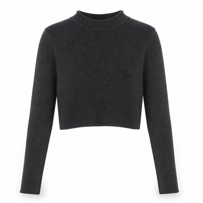 Select Womens Grey Mock Neck Cotton Pullover Jumper Size 10