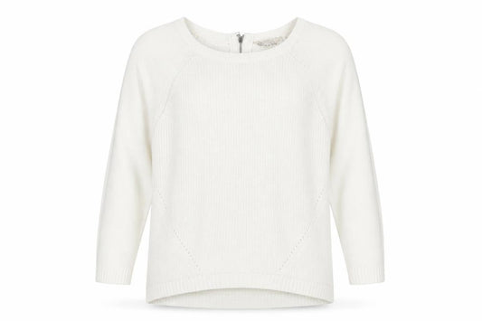M&Co Womens White Round Neck Acrylic Pullover Jumper Size 16