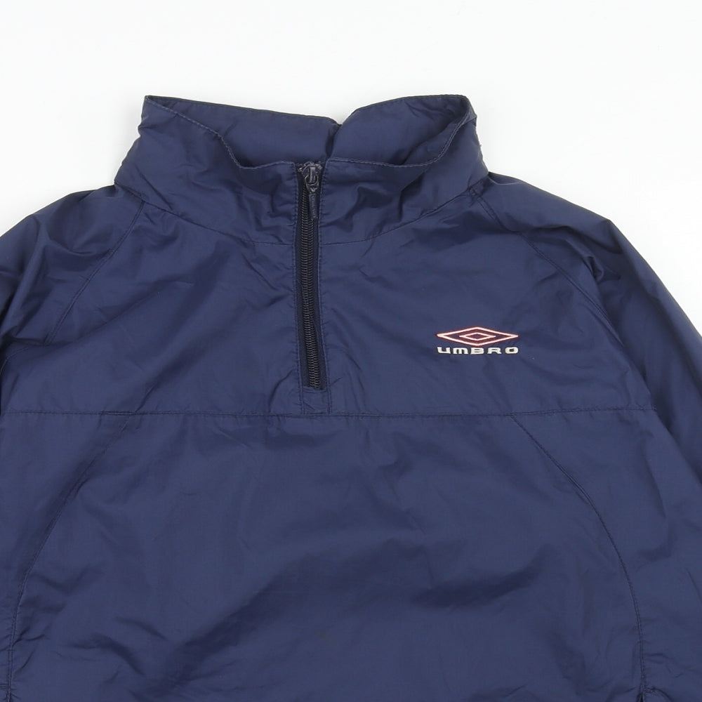 Umbro Boys Blue Anorak Jacket Size S Zip