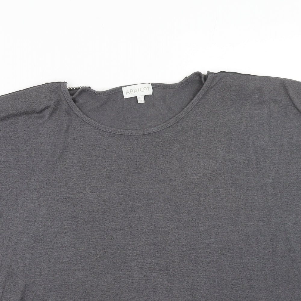 Apricot Womens Grey Polyester Basic T-Shirt Size 12 Round Neck