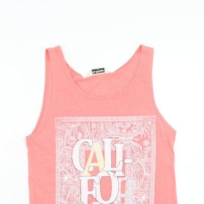Miss Selfridge Womens Pink Polyester Basic Tank Size 10 Round Neck - California