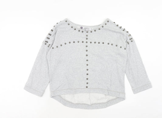 Jennifer Lopez Womens Grey Cotton Pullover Sweatshirt Size M Pullover