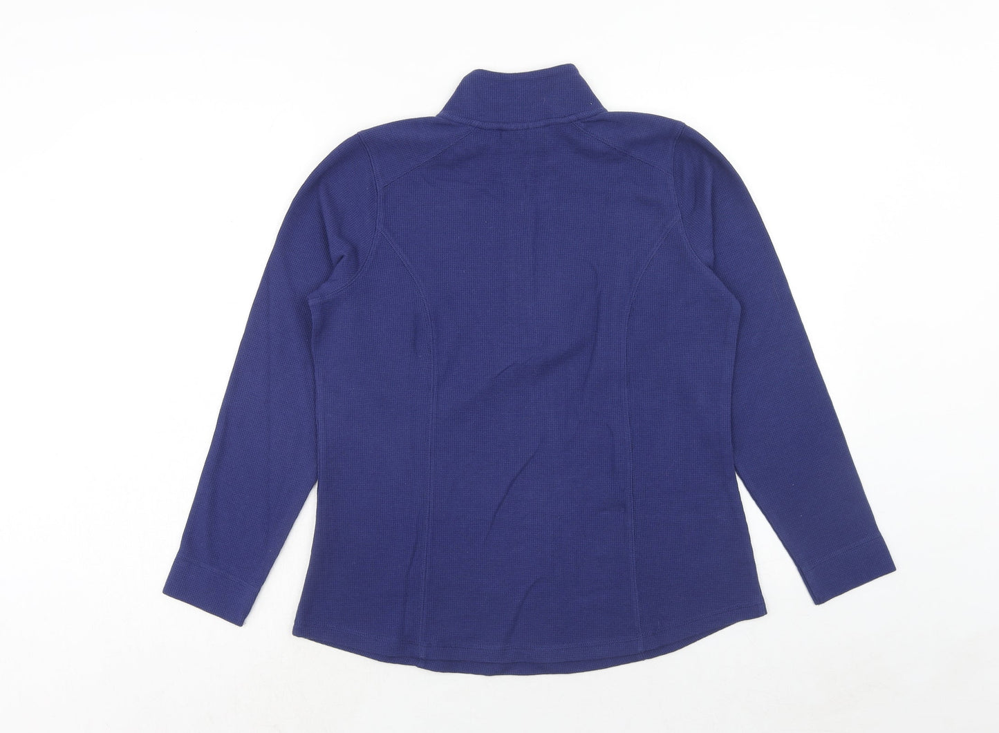 D&Co. Womens Blue Cotton Pullover Sweatshirt Size M Zip