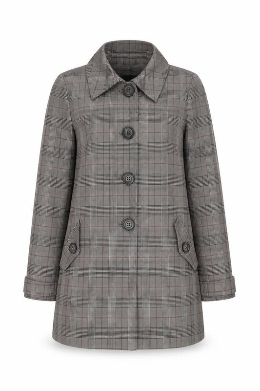 H&M Womens Grey Geometric Trench Coat Coat Size 8 Button