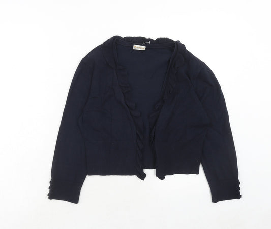 Roman Womens Blue V-Neck Viscose Cardigan Jumper Size S
