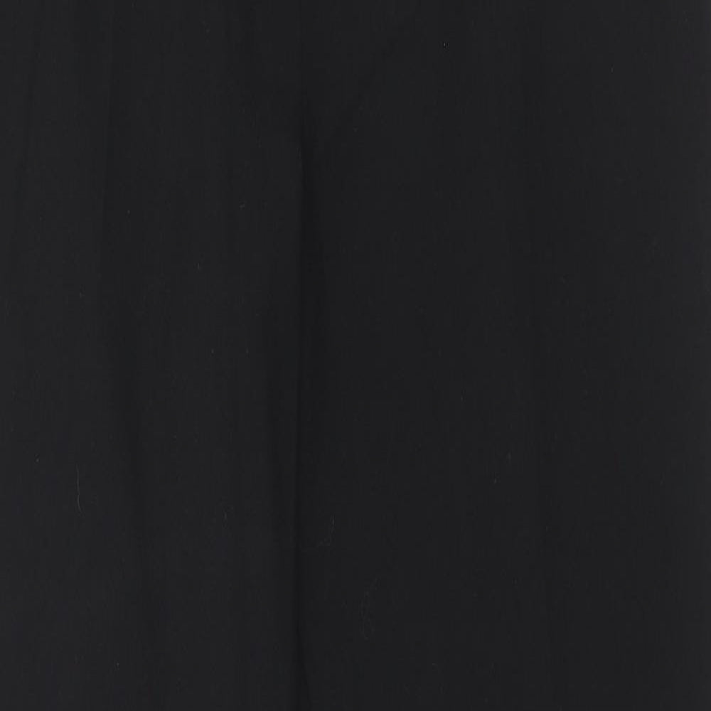 Marks and Spencer Womens Black Polyester Trousers Size 14 Regular Hook & Eye