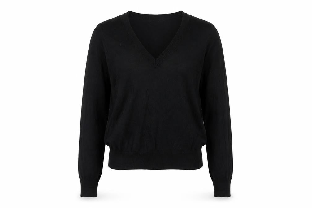 H&M Womens Black Round Neck Viscose Pullover Jumper Size XS