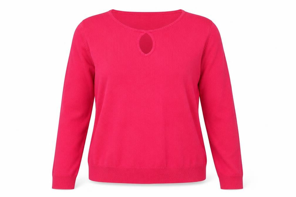 Marks & Spencer Womens Pink Round Neck Acrylic Pullover Jumper Size 14