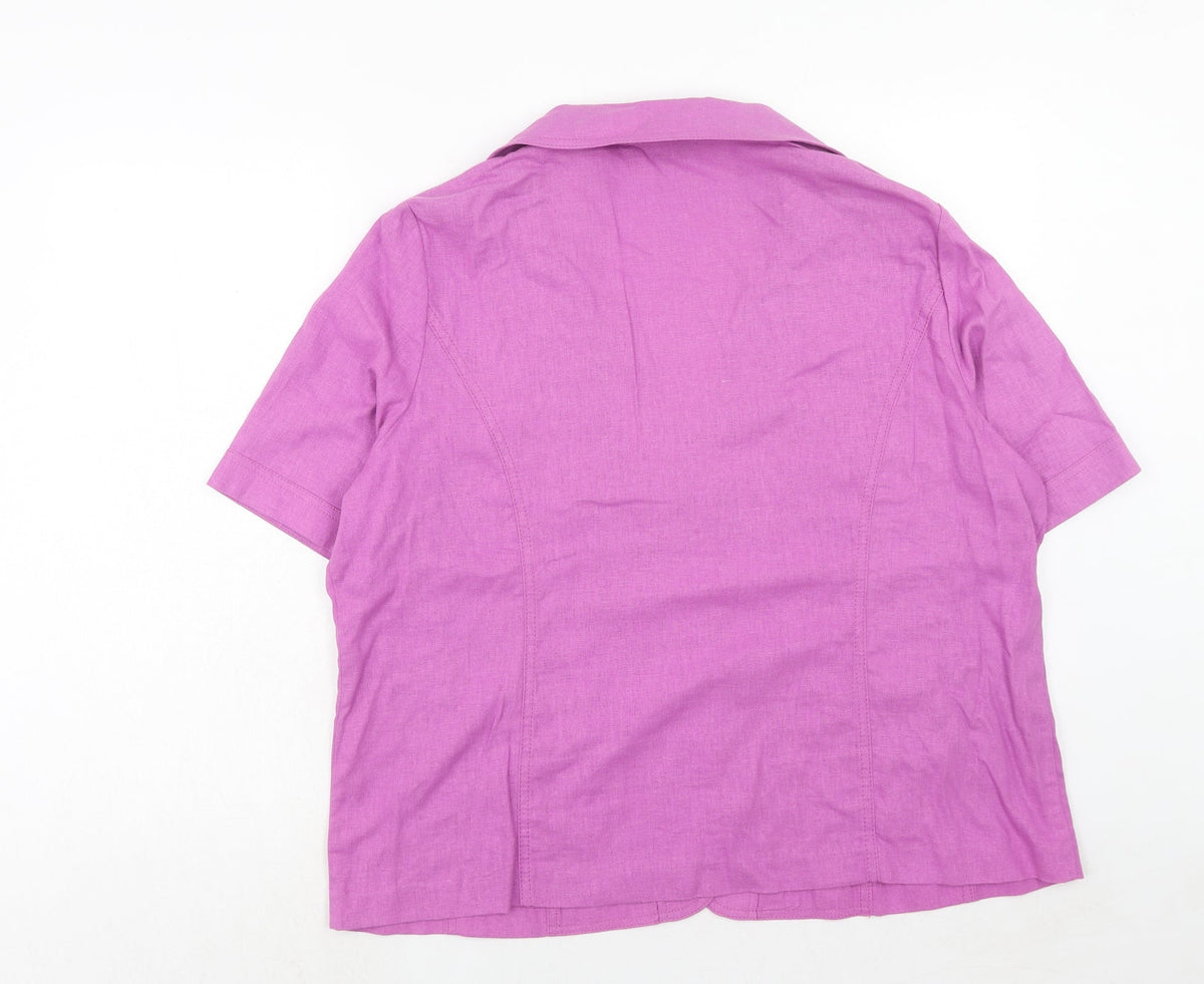 EWM Womens Purple Jacket Blazer Size 22 Button